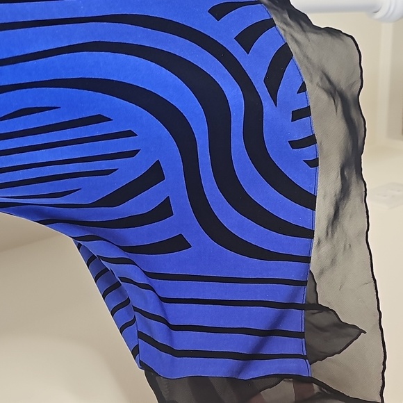 Cato Blue & Black Geometric Print Tunic Top | Size M - Picture 5 of 7